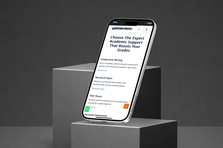 Research Prospect mobile responsive design — iPhone view